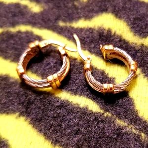 Charriol inspired earring real white gold 18k 6.3g